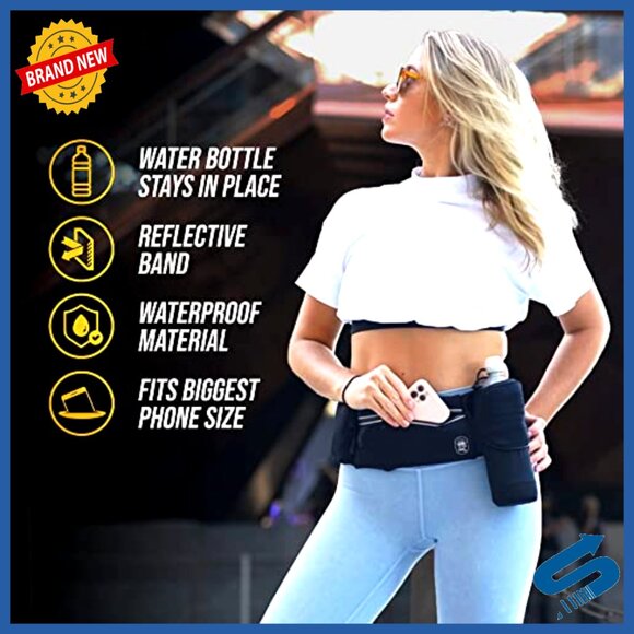Running Belt with Water Bottle Holder, Adjustable Waist Pack for Jogging Hiking main image 6